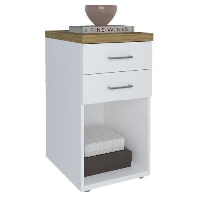 Gaveteiro TOQ Moderno 2 Gavetas MDP com Corrediças Metálicas Branco Artany