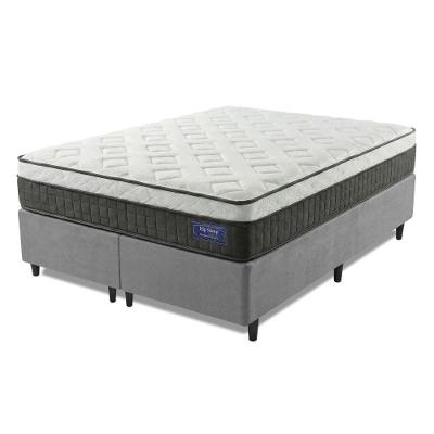 Cama Box com Colchão Queen Atlantic Euro In Molas Ensacadas Suede Cinza Apolo Spuma