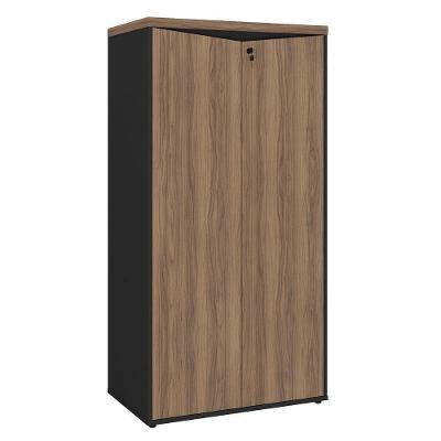Armário para Escritório 628 2 Portas 3 Prateleiras MDP 77CM Preto Artany
