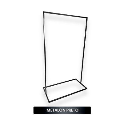 Arara Slyn 100x3 sem Porta sem Gavetas em Aço Carbono  100cm Preto Metal Kit