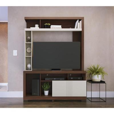 Estante Home Theater Elba 2 Portas 3 Prateleiras MDF-MDP 136CM Off White Colibri Móveis