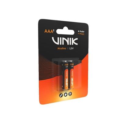 Pilha Alcalina AAA C-2 LR03 1.5V para Videogames Brinquedos Lanternas Branco Vinik