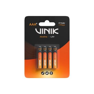 Pilha Alcalina AAA C-4 1.5V Uso Duradouro para Dispositivos Eletronicos Branco Vinik