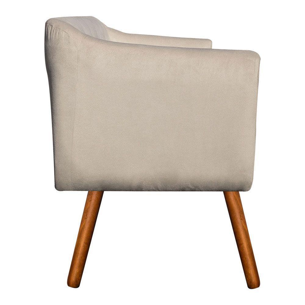 Namoradeira Julia 2 Lugares Suede Bege Pés Palito - 3