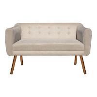 Namoradeira Julia 2 Lugares Suede Bege Pés Palito - 2