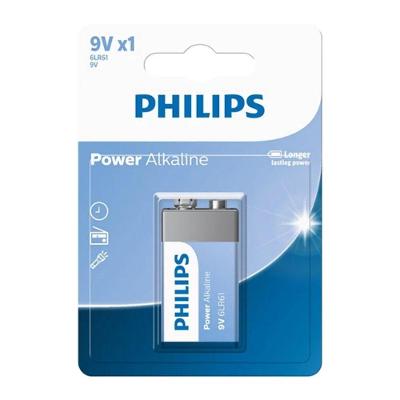 Bateria 6LR61P1B-59 9V Alcalina com Durabilidade Prolongada Philips