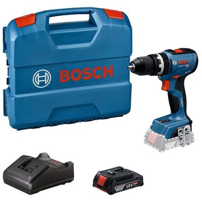 Parafusadeira Furadeira Bosch para Uso Profissional GSB 18V-65 com Bateria e Carregador 13mm Azul