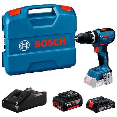 Parafusadeira Furadeira Bosch Profissional GSB 18V-65 com Kit 530W Azul Bivolt