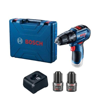 Parafusadeira Furadeira Bosch para Uso Profissional GSB 12V-30 com 2 Baterias 120W Azul 12V