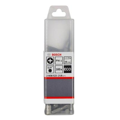 Ponta para Parafusar Eco Extra Hard PH1 25mm Zona de Torção Cônica 100u Inox Bosch