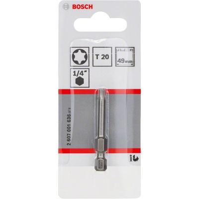 Ponta para Parafusar Extra Hard Torx T20 49MM com Zona de Torção Cônica e Encaixe 1-4 Preta Bosch