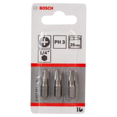 Ponta para Parafusar Extra Hard PH3 25mm Zona de Torção Cônica Hexagonal Cinza Bosch