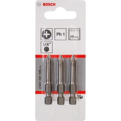 Pontas Phillips PH1 49mm com Zona de Torção Cônica 3 Peças Inox Bosch