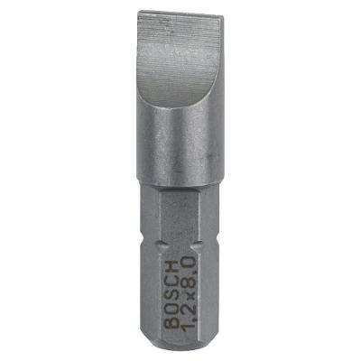 Ponta para Parafusar Extra Hard S1,2x8,0 25mm Fenda Zona de Torção Cônica 3u Prata Bosch