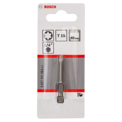 Ponta para Parafusar Extra Hard T15 49mm Torx Zona de Torção Cônica T15 49mm Bosch