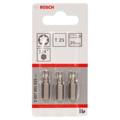 Ponta para Parafusar Extra Hard Torx T25 Kit 3 Unidades Zona de Torção Cônica Inox Bosch