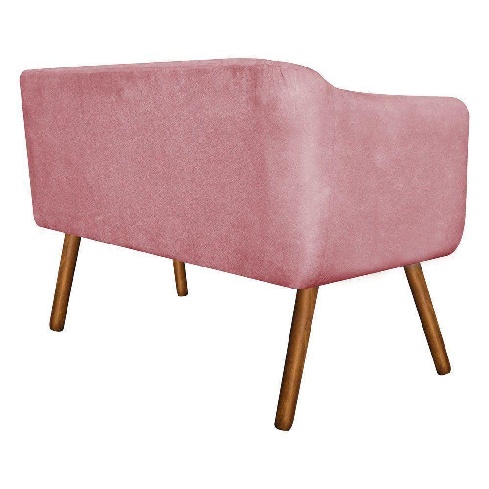 Namoradeira Julia 2 Lugares Rose Com Strass Pés Palito - 2