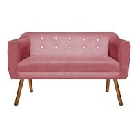 Namoradeira Julia 2 Lugares Rose Com Strass Pés Palito - 3