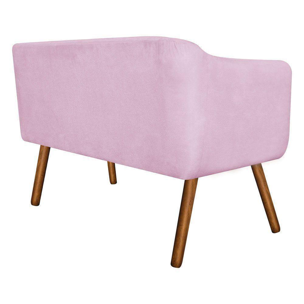 Namoradeira Julia 2 Lugares Rosa Bebê Com Strass Pés Palito - 4