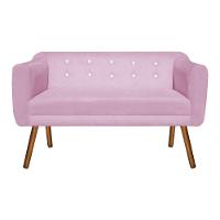 Namoradeira Julia 2 Lugares Rosa Bebê Com Strass Pés Palito - 2