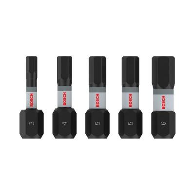 Jogo de Bits Pro Hex Impact 25mm com Resistência 50x Maior 5un Aço S2 Bosch