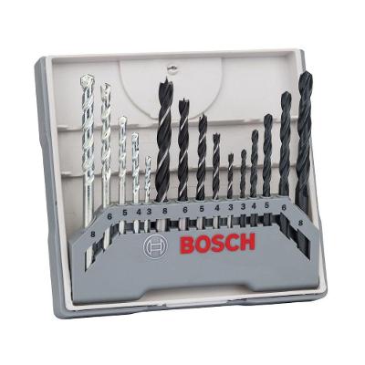 Jogo de Brocas 3-8mm 15 Peças Alta Precisão para Concreto Metal e Madeira com Estojo Bivolt