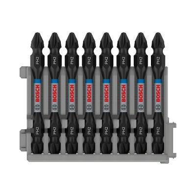 Jogo de Bits Pro Phillips Impact Duplo 65mm 8un Zona de Torção Alongada Bivolt Bosch