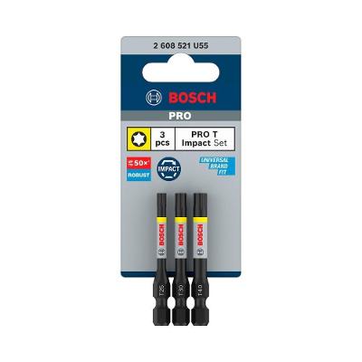 Jogo de Bits Pro Torx Impact 55mm com Zona de Torção Alongada Inox Bosch