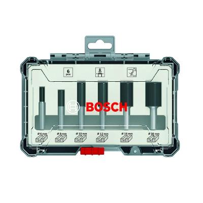 Jogo de Fresas Retas 6 Peças com Carbeto de Tungstênio e Estojo 6MM Bosch