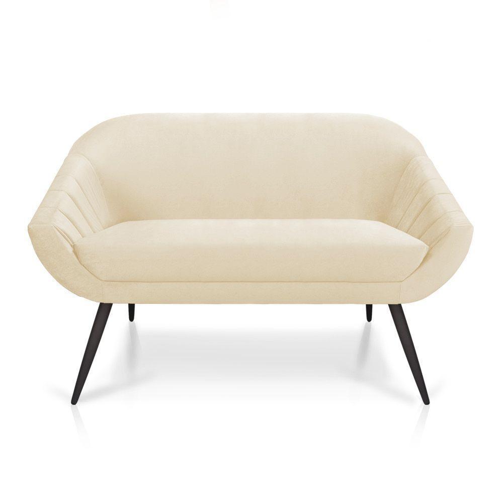 Namoradeira Giovana 02 Lugares Veludo Bege - 1