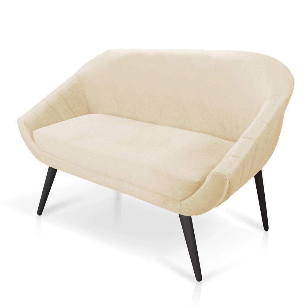 Namoradeira Giovana 02 Lugares Veludo Bege - 4