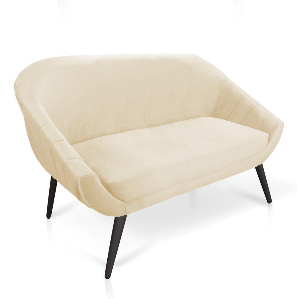 Namoradeira Giovana 02 Lugares Veludo Bege - 6