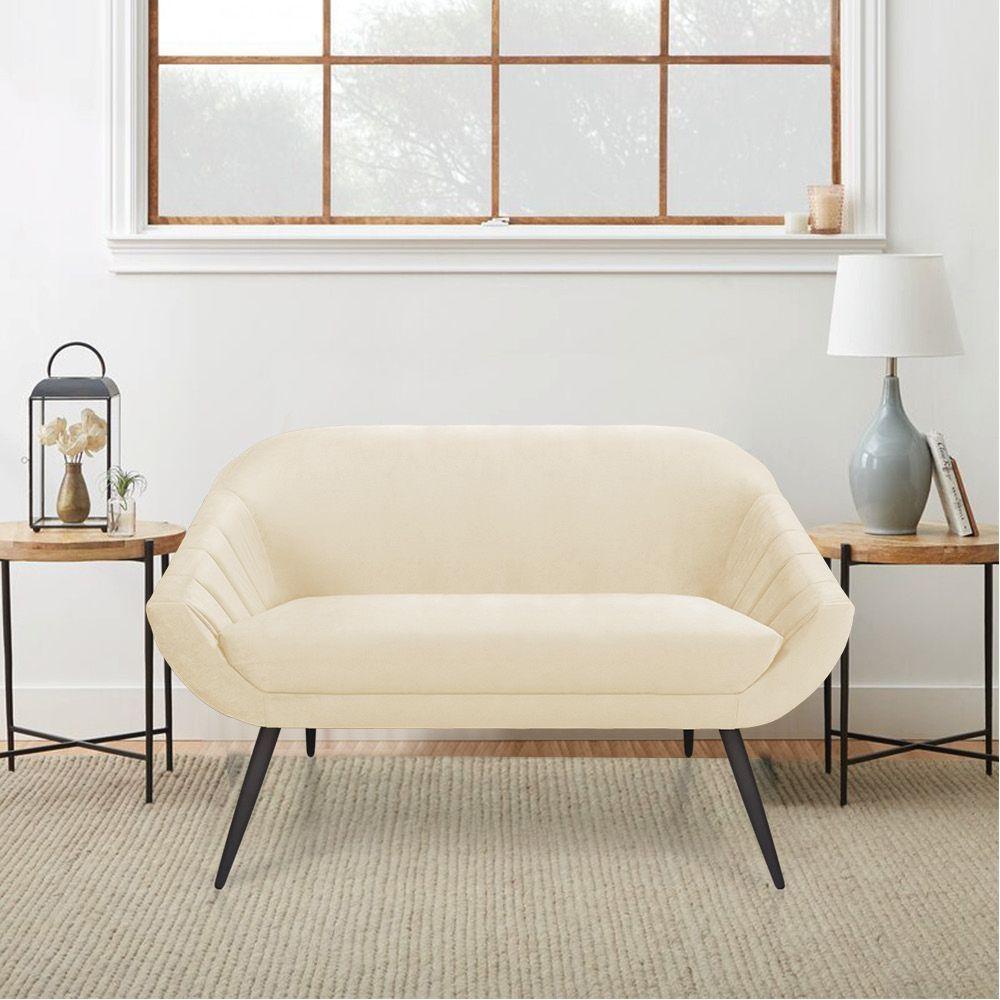 Namoradeira Giovana 02 Lugares Veludo Bege - 7