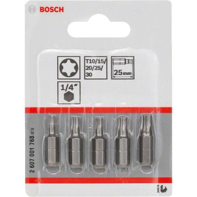 Jogo de Pontas Extra Hard Torx 5 Peças Zona de Torção Cônica Inox Bosch