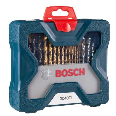 Kit de Brocas e Pontas X-line Revestimento Titânio 40 Peças Prata Bosch