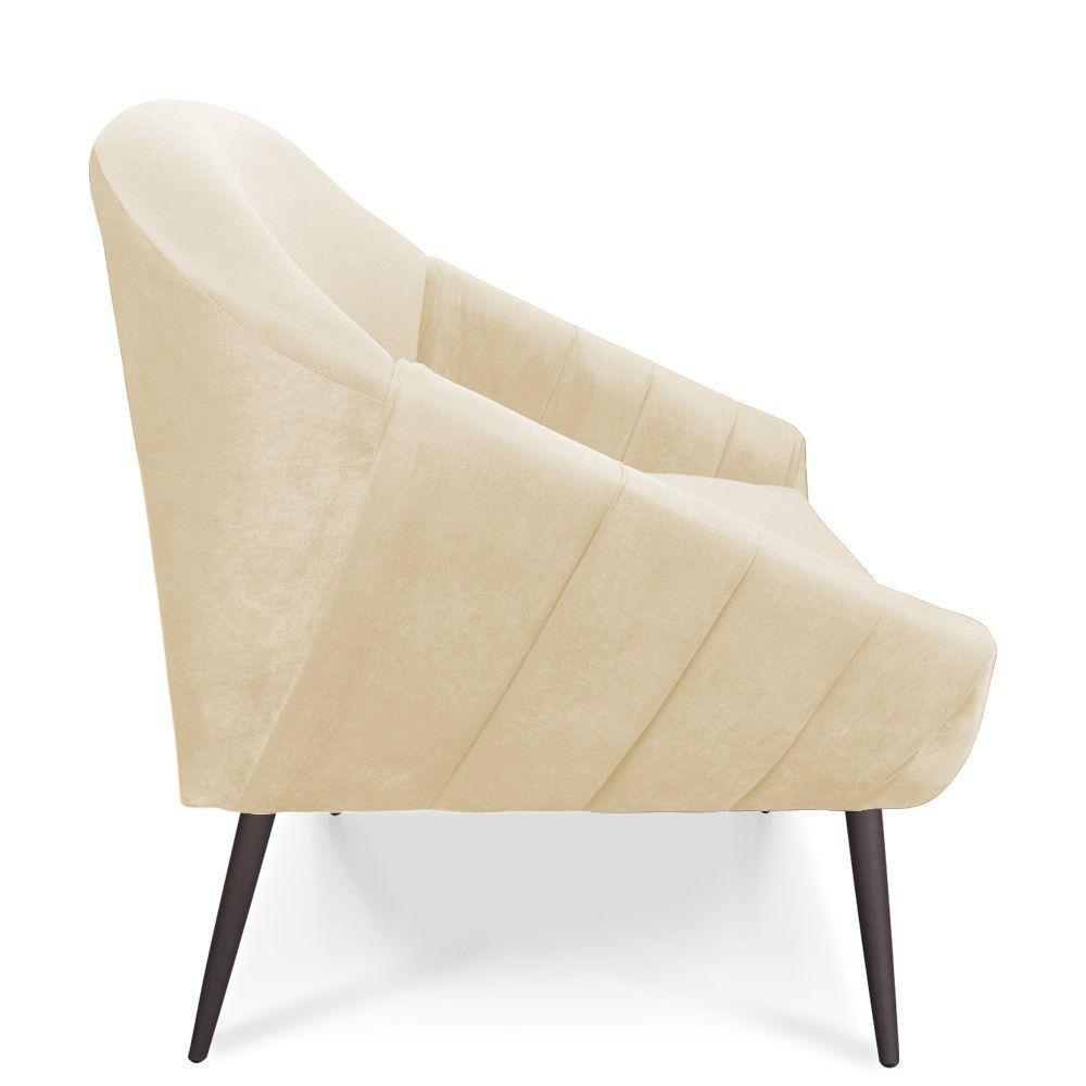 Namoradeira Giovana 02 Lugares Veludo Bege - 5