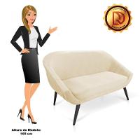 Namoradeira Giovana 02 Lugares Veludo Bege - 3