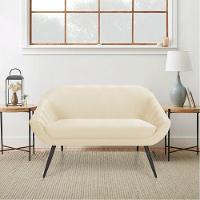 Namoradeira Giovana 02 Lugares Veludo Bege - 7