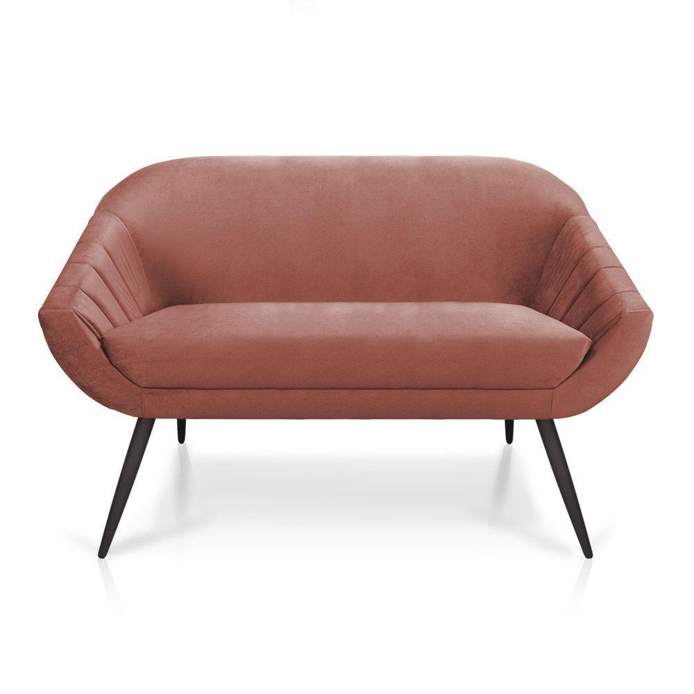 Namoradeira Giovana 02 Lugares Veludo Rose - 1