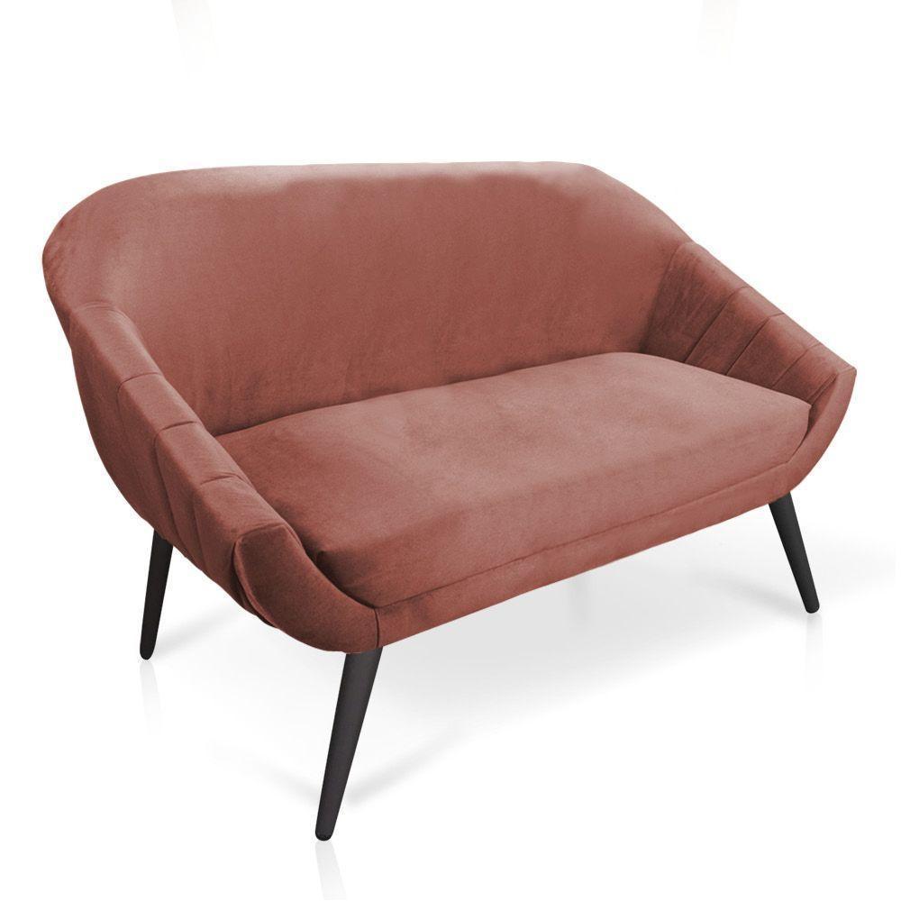 Namoradeira Giovana 02 Lugares Veludo Rose - 6