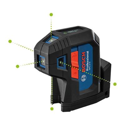 Nível a Laser Verde GPL 5 g com 5 Pontos e Visibilidade Aprimorada para Esquadro Preciso Bosch