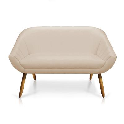 Namoradeira Giovana 02 Lugares Corino Bege Castanho