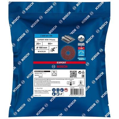Disco de Lixa Expert R781 Prisma Ceramic com Tecnologia e 25 Discos 180mm G60 Bosch