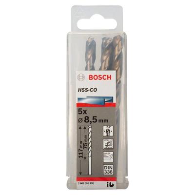 Broca para Metal HSS-Co 8,5mm com Ponta Split Point Kit 5 Peças Cinza Bosch