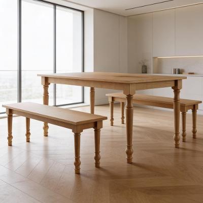 Mesa de Jantar Lazuli 6 Lugares Retangular MDF 160CM Café com 2 Bancos Lyam Decor