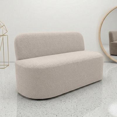 Poltrona Naeris W01 Namoradeira Design Orgânico Bouclê Confortável Bege Lyam Decor