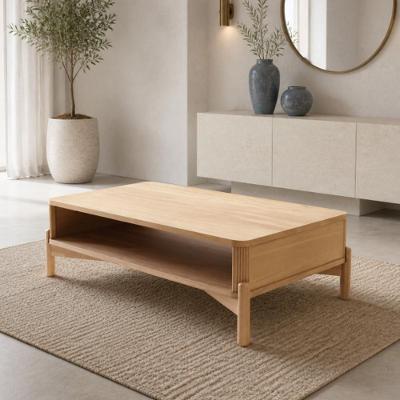 Mesa de Centro Benton F06 Retangular Madeira Maciça 102CM Amadeirado Lyam Decor