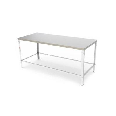 Mesa MBR-015 G2 com Tampo Aço Inox Escovado e Sapatas Brancas Braesi