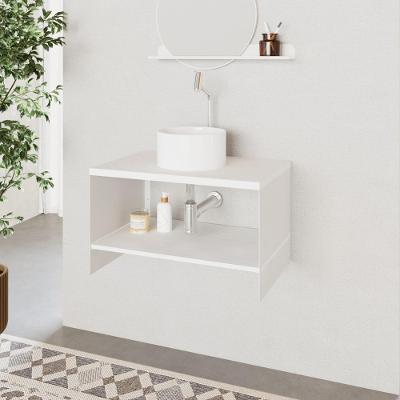 Armário para Banheiro Slide Flat Suspenso 1 Prateleira MDP 65CM Branco Compace