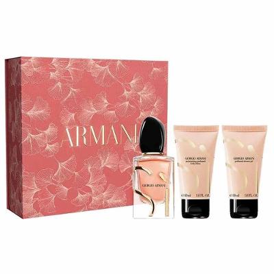 Kit Perfume Sì Intense Giorgio Armani Edp Feminino Ambarino Frutal 50ML + Body Lotion 50ML + Shower